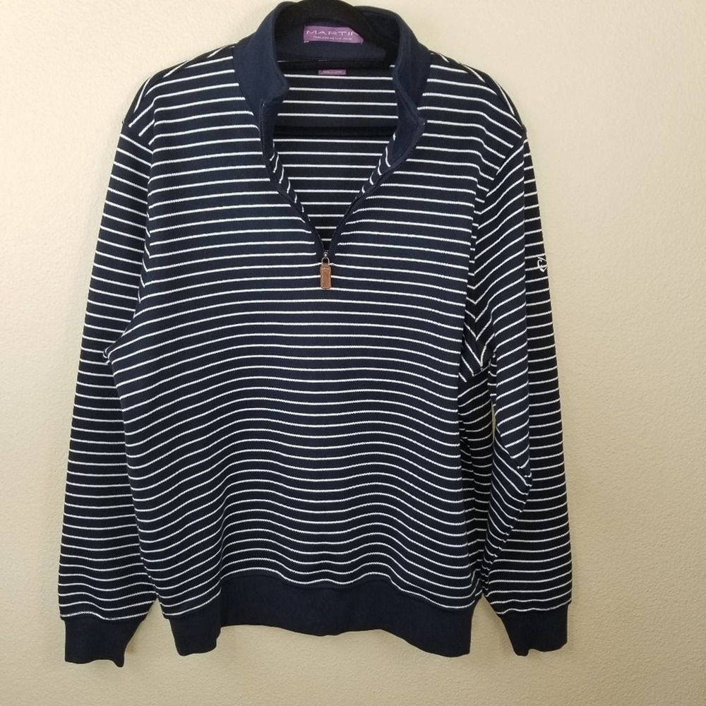 Martin Golf Apparel Half Zip Striped Shirt